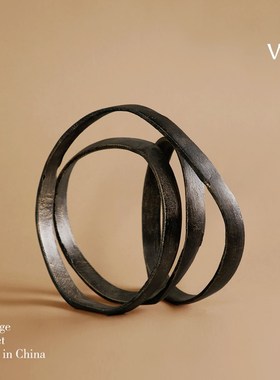 梵其轻奢简约金属不规则环形摆件客厅酒柜桌面创意几何艺术装饰品