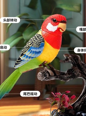 仿真煤山雀声控小鸟儿童感应玩具会动会叫假鸟桌面摆件网红装饰品