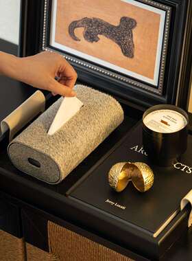 匠十三 样板间意式极简茶几摆件纸巾盒托盘套装组合设计师款摆件