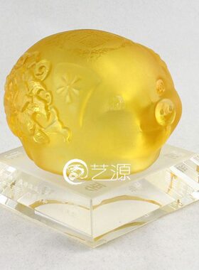 玉生送朋友 堂琉璃肖满工艺品摆件礼物诸事圆满金生日礼品同事 猪