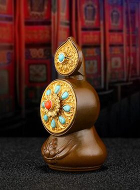 镶嵌纯铜制慧金朵玛子食八供朵玛花摆件花摆件酥油珠鎏酥油宝彩