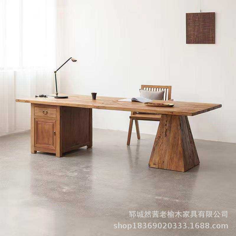 新中式老榆木茶桌客厅茶台实木老门板餐桌办公桌椅原木长方形书桌,淘宝优惠券,粉丝福利购,淘宝优惠卷