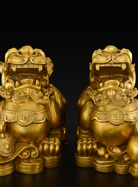 纯铜貔貅摆件皮丘t大号一对公母店铺开业礼品