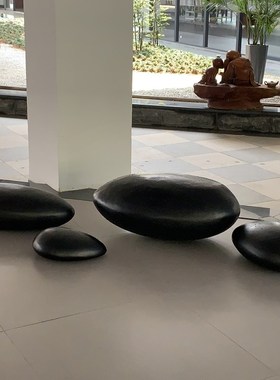 户外玻璃钢水滴鹅卵石雕塑售楼处酒店商场石头艺术品水.池装饰摆