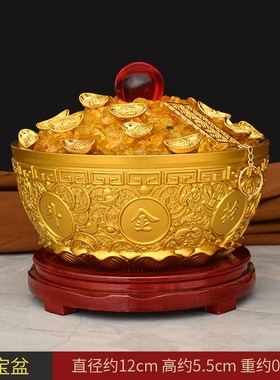 纯铜聚宝盆摆件黄铜存钱罐店铺客厅家用全铜实心T铜盆铜缸大号铜