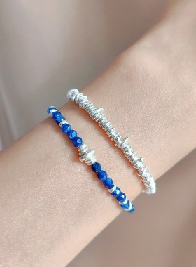 碎银几两  不规则l碎银珠999足银手链女闺蜜情侣礼物古风特色简约