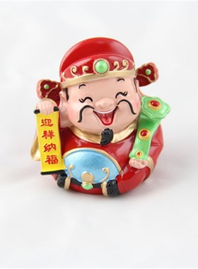 包邮新版汽车摆件 Q版车载财神摆件 车内装饰用品卡通小玩偶公仔