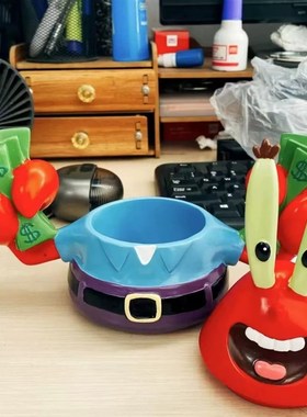 网红招财蟹老板抓钱手玩具手办储蓄罐零钱罐乔迁开业送礼桌面摆件