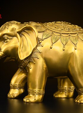 铜大象摆件一对招客厅门口财吸水象办公室玄关吉祥如意象装饰礼品