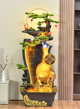 水幕墙流水屏风客厅玄关招财摆件庭院落地循环水假山喷泉景观装饰