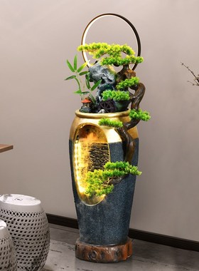 茶室流水造景喷泉摆件办公室招财景观循环水装饰品水幕墙乔迁礼物