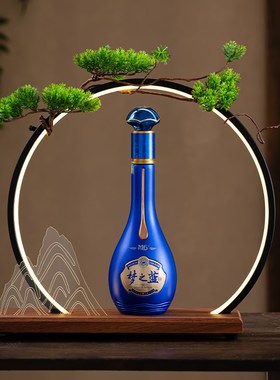 创意透光群山led灯白酒展示台 红酒展示架品鉴会高端酒瓶红木底座