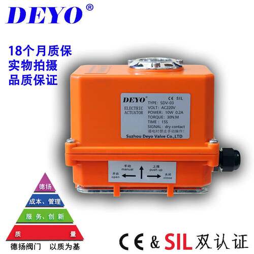 SDV-03电动执行器塑料盒外壳电动头30N.M调节型免开盖UPVC球阀 - 图1