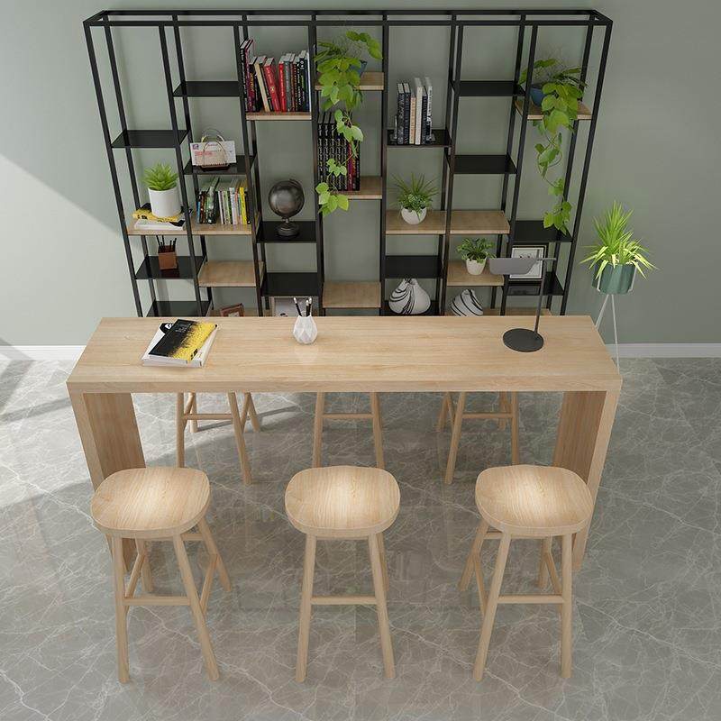 北欧全实木吧台桌椅组合 公司休闲区高脚桌 奶茶店甜品店长条桌,淘宝优惠券,粉丝福利购,淘宝优惠卷