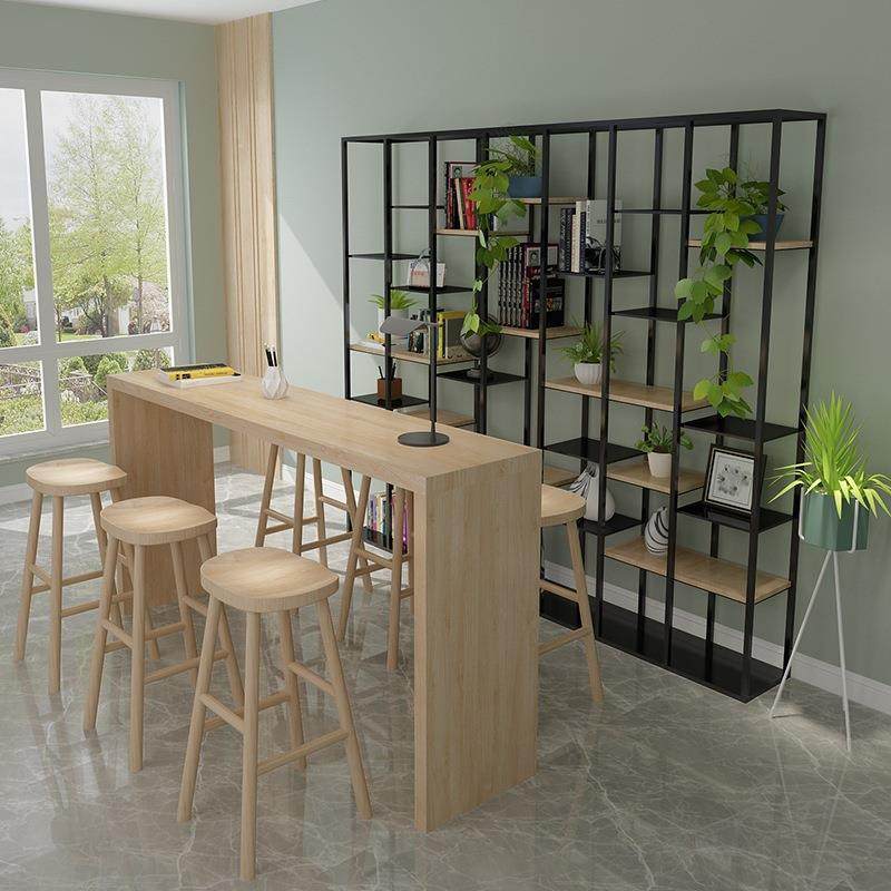 北欧全实木吧台桌椅组合 公司休闲区高脚桌 奶茶店甜品店长条桌,淘宝优惠券,粉丝福利购,淘宝优惠卷