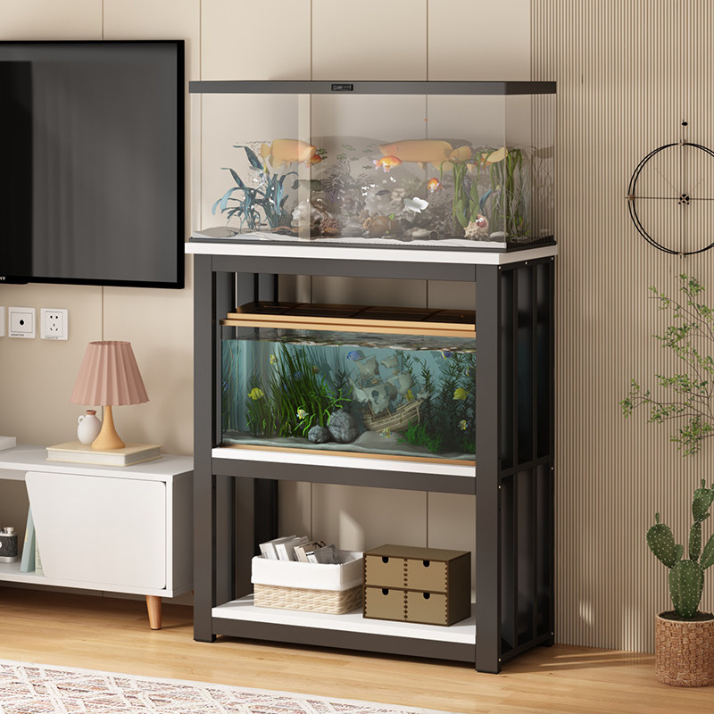 鱼缸架家用落地鱼缸底架多层金属承重鱼缸底O座底柜客厅鱼缸专用 - 图1
