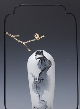 家居饰品摆件客厅工艺品陶瓷花瓶铁艺电视柜会所摆设玄关酒店软装