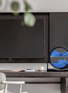 现代简约流沙画摆件艺术3d液体沙漏解压书房办公室装饰品轻奢礼物