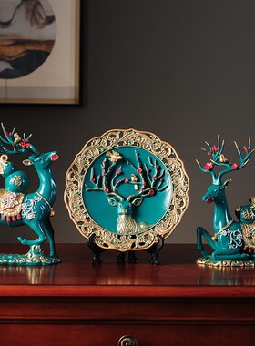 欧式创意鹿摆件家居乔迁摆设工艺礼品客厅电视柜玄关招财软装饰品