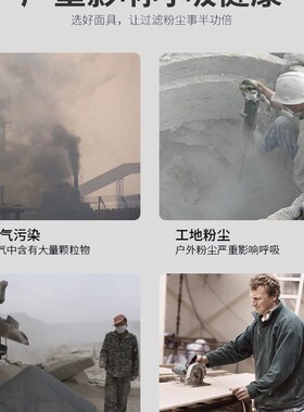 防尘口罩口覃防工业粉尘灰尘透气口鼻罩打磨煤矿装修防尘面罩面具