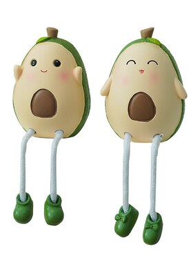 可爱少女心家居装饰树脂牛油果摆件吊脚人偶创意桌面小摆设品礼物