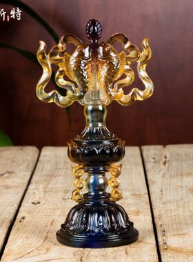 欧斯特八吉祥摆件 家用七彩琉璃吉祥物古法琉璃吉祥八宝琉璃摆件