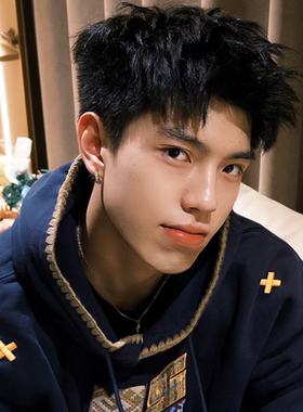 S925银炫彩水钻耳环黄子弘凡同款