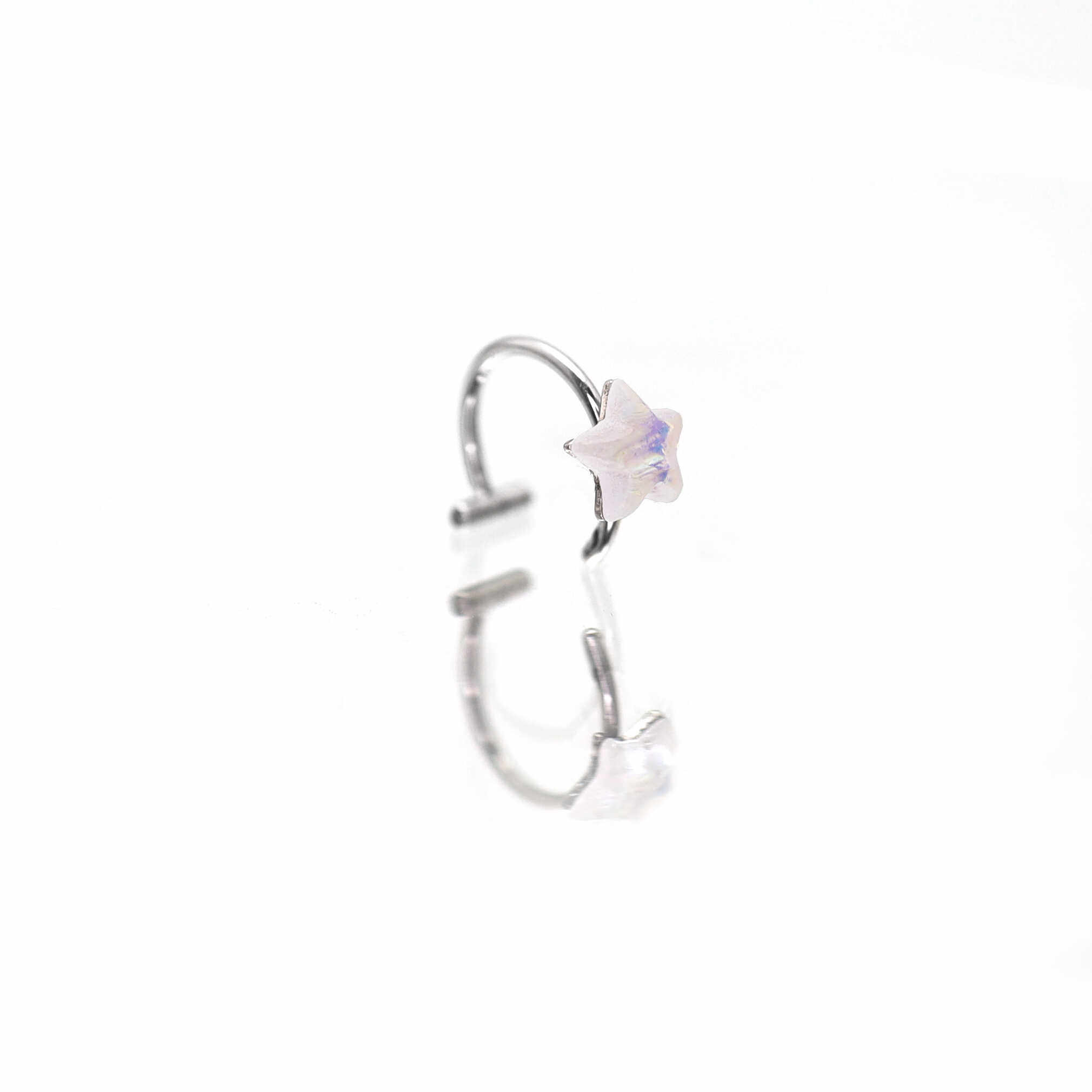 夜王 | S925银无洞唇夹波光粼粼五角星星唇夹假唇环可爱亚比饰品,淘宝优惠券,粉丝福利购,淘宝优惠卷