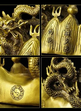 修明堂厨房西北位乾卦p火烧天门乾位男主人家居装饰摆件黄铜避火