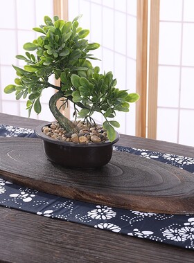 烧桐木茶具实木长托盘餐盘摆设盘茶盘杯托茶道零配椭圆杯垫隔热养