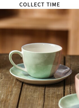 收集时光咖啡杯高颜值咖啡杯子家用ins风陶瓷咖啡杯碟精致下午茶