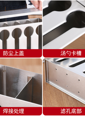 世洲 勺子收纳架大号餐厅饭店勺子收纳架商用调羹密胺汤匙沥水盒