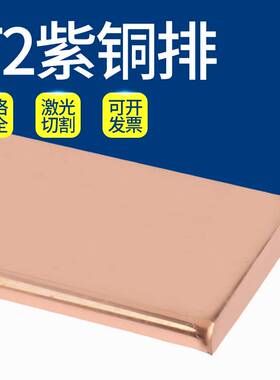 T2紫铜排t2紫铜条块扁方红铜排导电接地铜排紫铜板母线排镀锡铜条