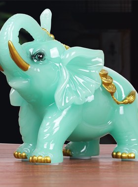 招财大象摆件一对聚m财象乔迁新居礼品客厅电视柜酒柜装饰工艺品