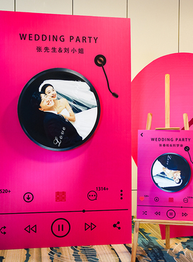 订婚宴迎宾牌结婚婚礼指示牌布置装饰用品背景水牌引导牌kt板定制