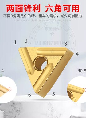三角形数控开槽刀片TNMG160404/08R/L钢件不锈钢外圆合金粗车刀头