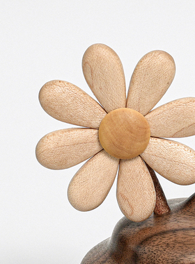 原上城奋斗花狗屎运实木创意桌面摆件车J载装饰品原创日常送礼卡