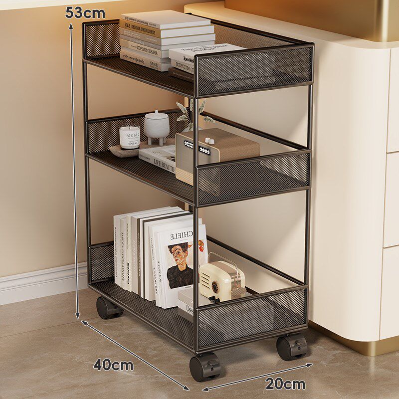 可移动书包架桌下置物筐家用书桌收纳神器带轮P小推车书架收纳架 - 图0