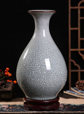 样板房酒店新中式摆件博古架装饰品陶瓷器青M瓷花瓶仿古瓷瓶工艺