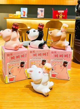 创意快乐吨吨吨内饰品创意治愈系网红车载装饰品礼物家居摆件小兔