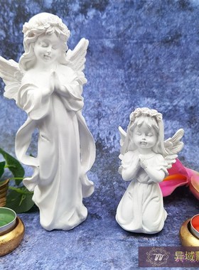 天使女孩雕塑树脂摆件欧式创意客厅书柜玄关居家装饰工艺品客厅