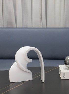 北欧轻奢几何飘带树脂摆饰客厅电视柜卧室玄关样板房Y家居软装饰