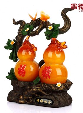 老人生日礼品送酒柜装饰品寿双寿桃摆件客厅家居福 创意工艺品 全