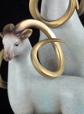 彩铜三阳开泰摆件三羊开泰生肖羊家居客厅电视柜装饰品办公室摆设