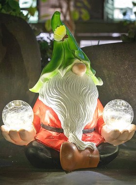 欧式卡通田园精灵太阳能灯户外别墅花园庭院树脂工艺品创意摆件