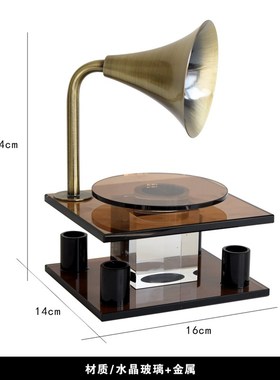 留声机唱片书房模型轻奢立式创意样板间售楼复Q古黑胶简约桌面摆