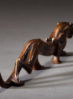 走虎笔架 铜器 笔搁 文房铜器 书房用品 中国艺术 实用收藏把玩