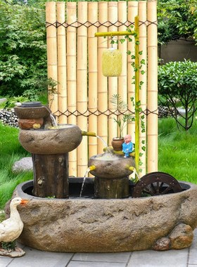 别墅花园户外庭院假山流水喷泉循环水景观装饰品摆件阳台鱼池造景