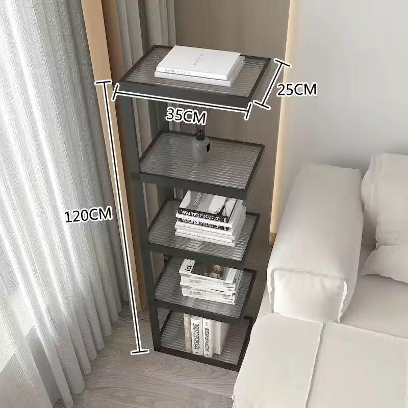 【折扣价】客厅沙发边几奶油风玻璃角几家用落地置物架极窄床头柜 - 图2