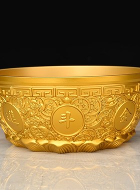 纯铜聚宝c盆摆件黄铜存钱罐店铺客厅家用全铜实心铜盆铜缸大号铜